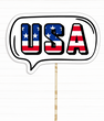 Фотобутафорія для американської вечірки - табличка "USA" (0313822)