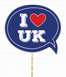 Фотобутафорія-табличка "I love UK"  (02691)
