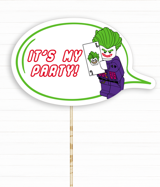 Табличка для фотосессии в стиле Лего Бэтмен "It's my Party!" (L905) L905 фото