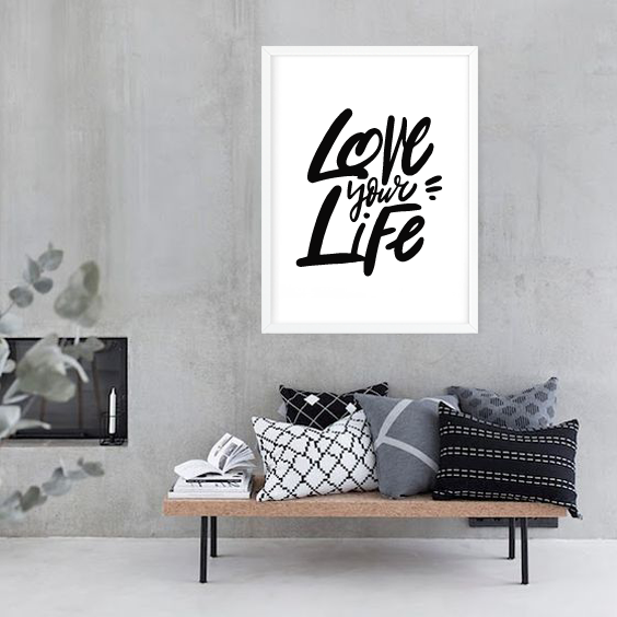 Декор для дома или офиса - постер "Love your life" 2 размера (M21077) M21077 (А3) фото