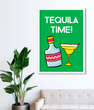 Постер для мексиканской вечеринки "Tequila Time!" 2 размера без рамки (p-12)