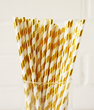 Бумажні трубочки "Gold white stripes" (10 шт.)