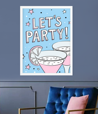 Постер для вечірки "Let's Party!" 2 розміри без рамки (04079) 04079 фото