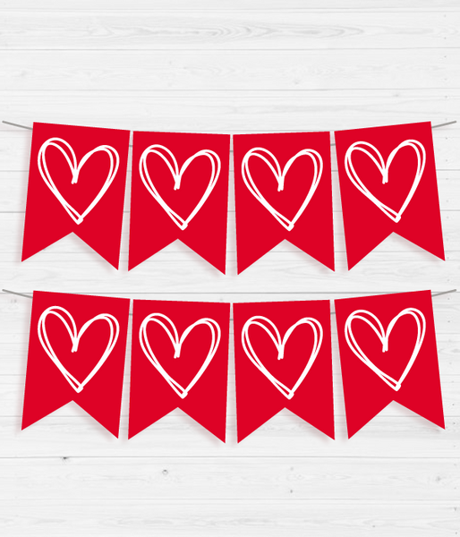 Гірлянда-прапорці для дня закоханих "Сердечки" 8 прапорців (02308) 02308 фото
