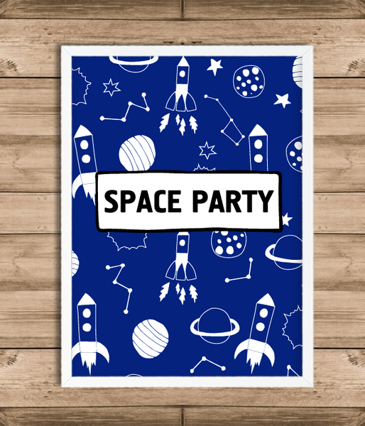 Плакат для свята SPACE PARTY (2 розміри) SPACE-3 (A3) фото