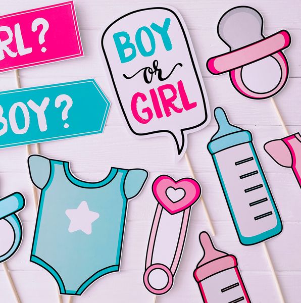 Набор фотобутафории для гендер пати "BOY OR GIRL" 11 шт (079011) 079011 фото