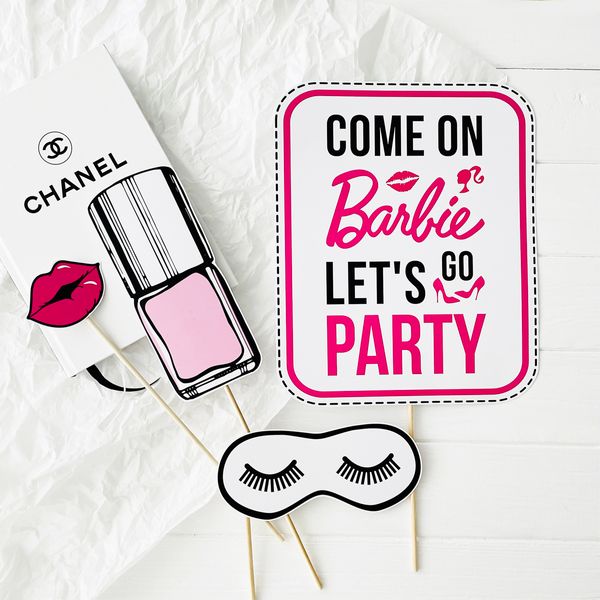 Фотобутафория-табличка для фотосессии "Come on Barbie let's go party" (В03015) B03015 фото