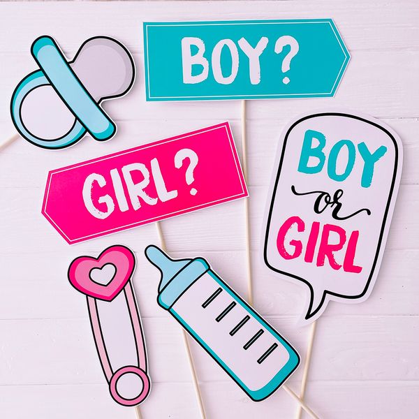 Набір фотобутафоріі для гендер паті "BOY OR GIRL" 11 шт (079011) 079011 фото