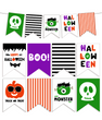 Детская бумажная гирлянда-флажки на Хэллоуин 8 флажков (H774)