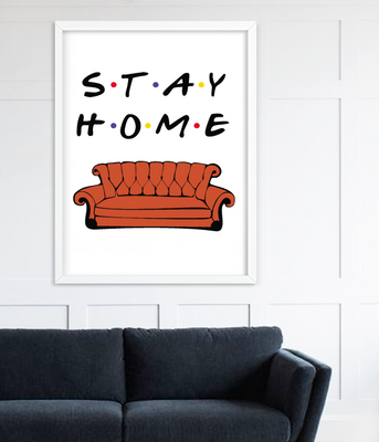 Постер для вечірки у стилі серіалу Друзі "Stay Home" 2 розміри (F1084) F1084 фото