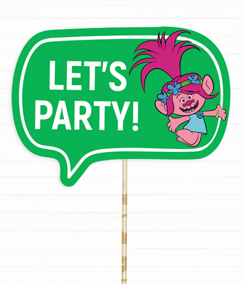 Табличка для фотосессии с Троллем "Let's Party" (03908) 03908 фото