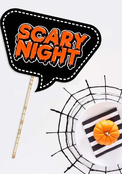 Табличка для фотосесії на Хелловін "Scary Night" (03296) 03296 фото