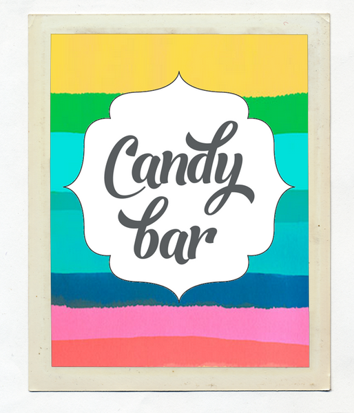 Карточка Candy Bar для украшения сладкого стола 01882 фото