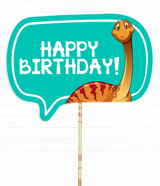 Табличка для фотосесії із динозавром "HAPPY BIRTHDAY!" (В-81) В-81 фото