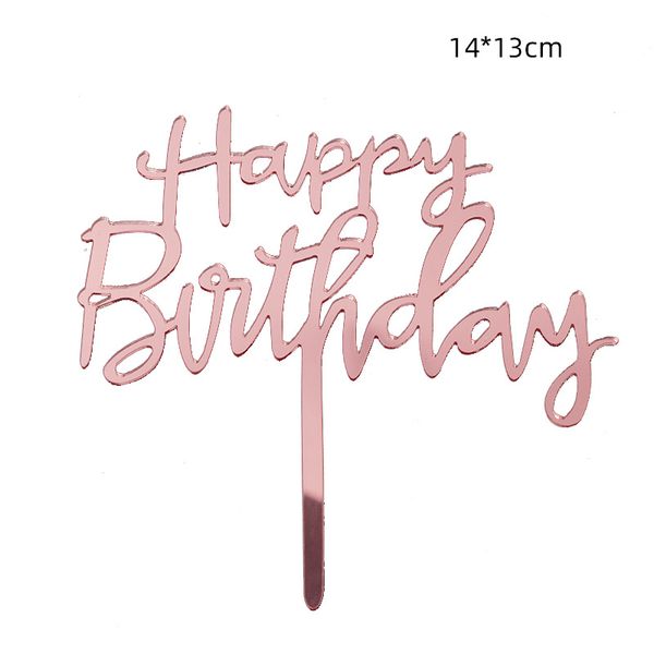 Топпер для торта "Happy birthday" розовое золото (T-115) T-115 фото