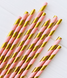 Паперові трубочки "Pink gold stripes" 10 шт (0205651) 0205651 фото 1