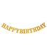 Гірлянда-літери на день народження "Happy Birthday" золота з глітером 2 м (40-150) 40-150 фото 2
