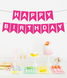 Гирлянда из флажков "Happy Birthday!" розовая с белыми буквами (04522) 04522 фото 3