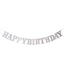 Паперова гірлянда із сріблястими літерами "Happy Birthday" (M40157)
