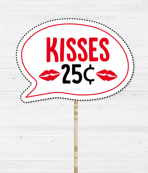 Табличка для фотосессии "KISSES 25 CENTS" (VD-66) VD-66 фото