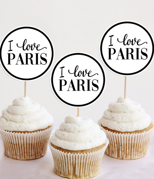 Топперы для капкейков "I love Paris" 10 шт (033621) 033621 фото