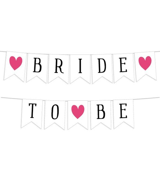 Паперова гірлянда для дівич-вечора "Bride to be" 12 прапорців (B704) B704 фото