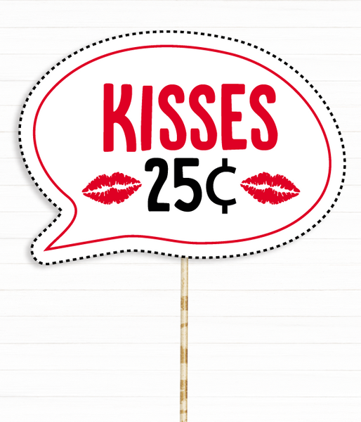 Табличка для фотосессии "KISSES 25 CENTS" (VD-66) VD-66 фото