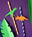 Бумажные трубочки с динозаврами ассорти 10 шт (03234) 03234 фото 1