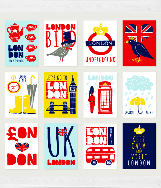 Набір міні-листівок "LONDON" 12 шт (L-208) L-208 фото