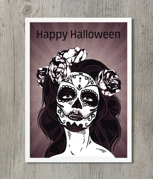 Постер на Хелловін "Catrina skull" 2 розміри (02059) 02059 фото