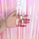 Фото-фон - шторка з фольгою голографічна рожева 1х2 метри (FON-011) FON-011 фото 1