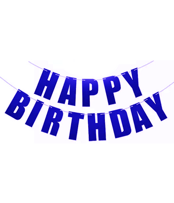 Бумажная гирлянда с буквами "Happy Birthday" синяя (M15128) M15128 фото