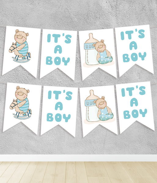 Паперова гірлянда на Бейбі Шауер "It's a Boy" 8 прапорців (030951) 030951 фото