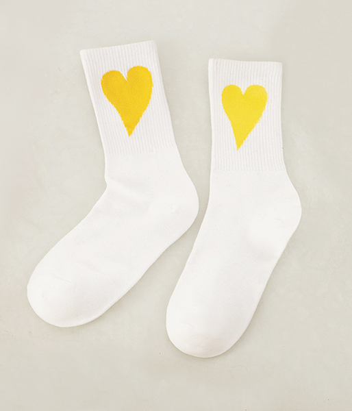 Шкарпетки з сердечками для дівчини Жовті сердечка 0171 фото