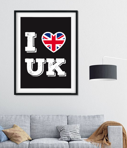 Постер для британской вечеринки "I LOVE UK" 2 размера (L-206) L-206 (A3) фото