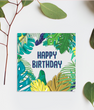 Открытка в тропическом стиле "Happy birthday" (03916)