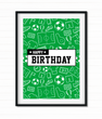 Постер для футбольной вечеринки Happy Birthday 2 размера без рамки (F70079)
