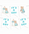 Бумажная гирлянда на Бейби Шауер "It's a Boy" 8 флажков (030951)
