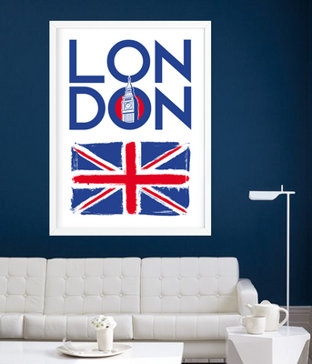 Плакат-постер для британской вечеринки "LONDON" 2 размера без рамки (04096) 04096 фото