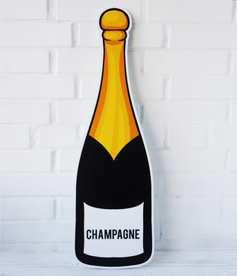 Большая декорация из пластика "Бутылка шампанского" (P120) P120 фото