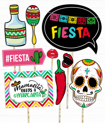 Набор фотобутафории для мексиканской вечеринки "FIESTA" 9 шт (M409) M409 фото