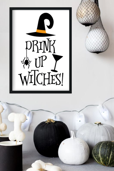 Постер на Хэллоуин "DRINK UP WITCHES" 2 размера (T301) T301 фото