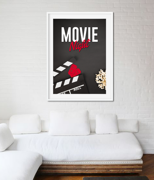 Крейдяний постер "Movie Night" 2 розміри без рамки (0271631) 0271631 фото