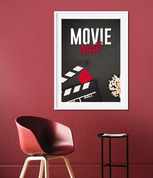 Крейдяний постер "Movie Night" 2 розміри без рамки (0271631) 0271631 фото
