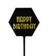 Топпер для торта "Happy birthday" черный (B9151)