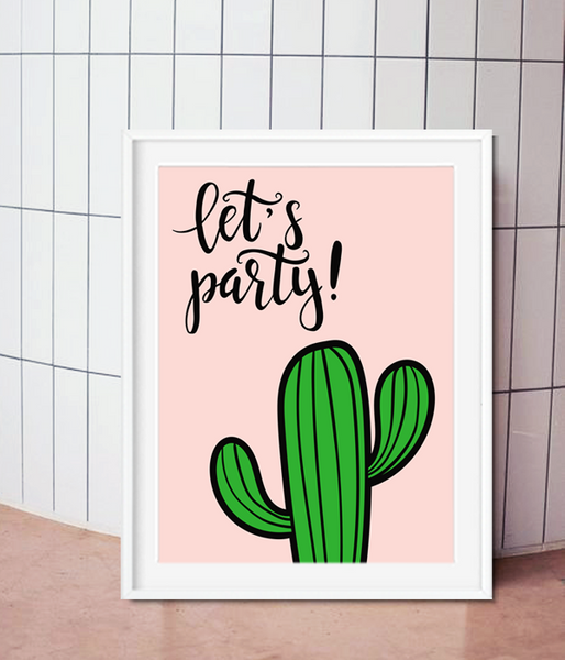 Постер с кактусом "Let's Party!" 2 размера (03176) 03176 фото