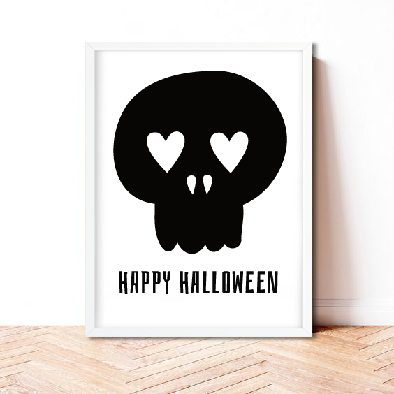Декор-постер на Хелловін з черепом Happy Halloween 2 розміри (H4095) H4095  фото