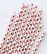 Бумажные трубочки с сердечками "White red foil hearts" 10 шт (0205655) 0205655 фото 1