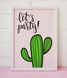 Постер с кактусом "Let's Party!" 2 размера (03176) 03176 фото 3