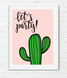 Постер с кактусом "Let's Party!" 2 размера (03176) 03176 фото 2
